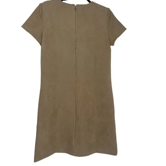 NWT Tommy Hilfiger Camel Faux Suede Lace Up Shift Dress 10 - Picture 3 of 6